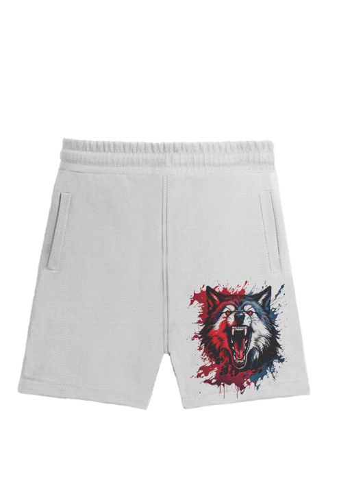 ALONE WOLF PRINTED SHORTS (XS, None)