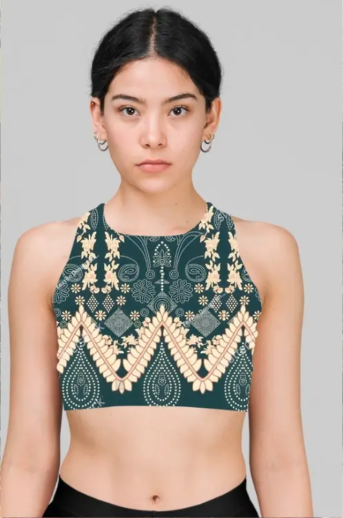 THE ODISHA MIDNIGHT BLOOM HALTER (XS, None)