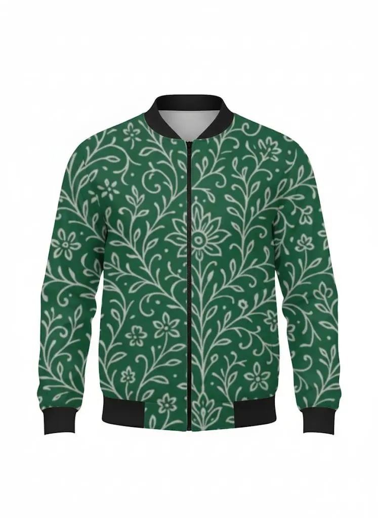 "VERIDIAN BLOOM AETHER-WEAVE BOMBER" (XS, None)