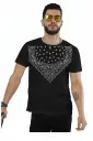 BLACK BANDANA SCARF GRAPHIC TEE