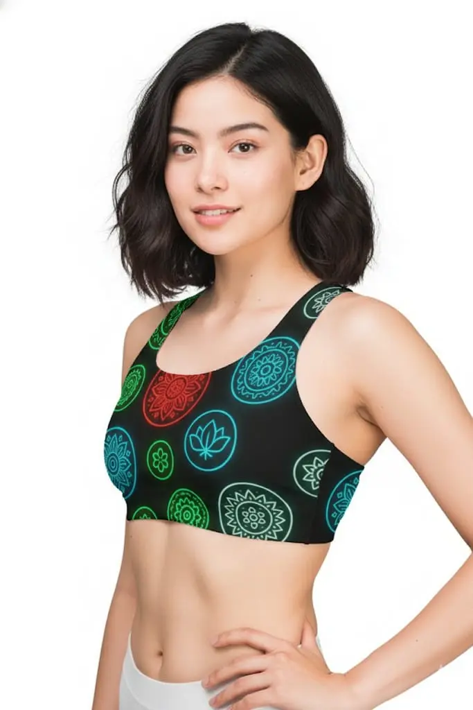 DYSTOPIAN CHAKRA NEON SPORTS BRA