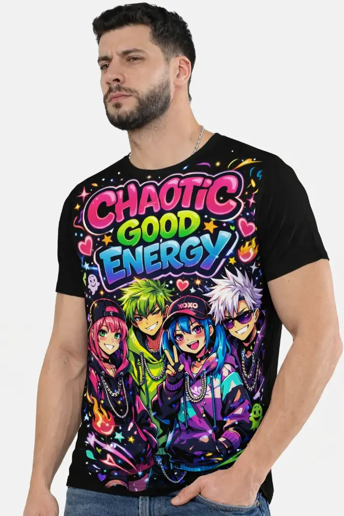 THE "CHAOTIC GOOD" NEON-PULSE STREETWEAR TEE