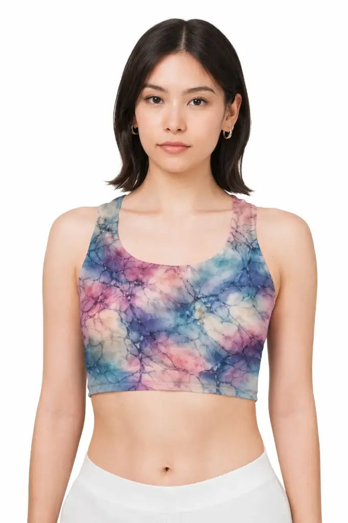 MARBLE BLOOM SPORTS BRA  (XS, None)