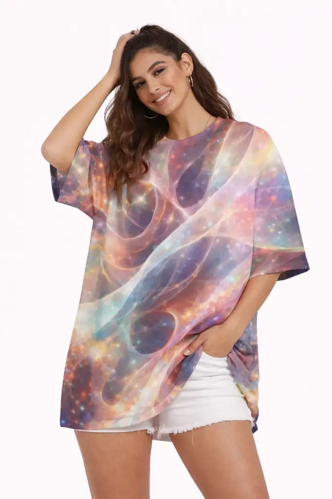 ✨ COSMIC VEIL OVERSIZED T-SHIRT ✨  (XS, None)