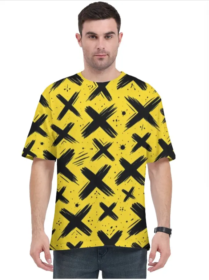 BOLD X PRINT OVERSIZED T-SHIRT (XS, None)