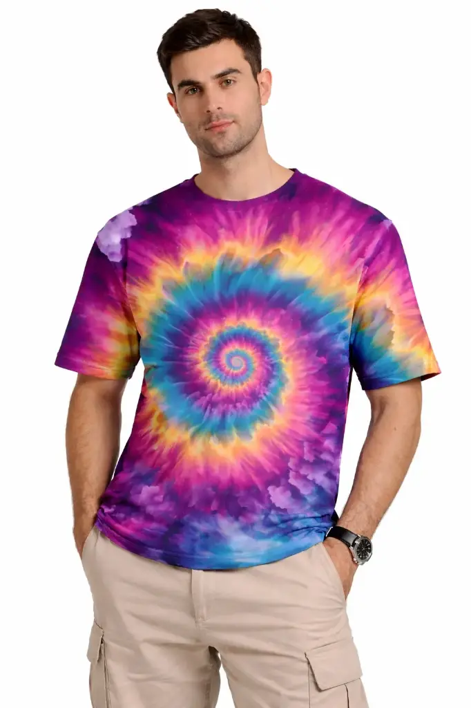 ✨ PSYCHEDELIC SPIRAL OVERSIZED T-SHIRT ✨  (XS, None)