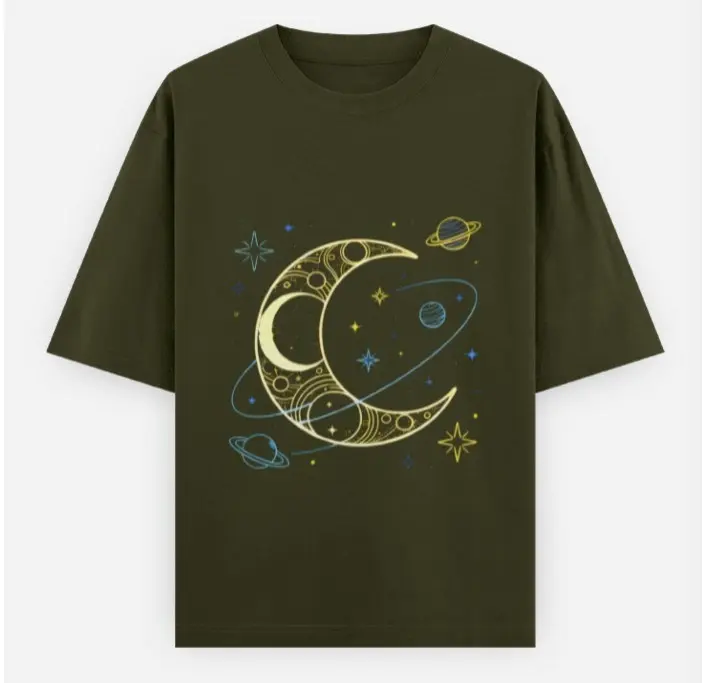 COSMIC CRESCENT OVERSIZED T-SHIRT  (XS, None)