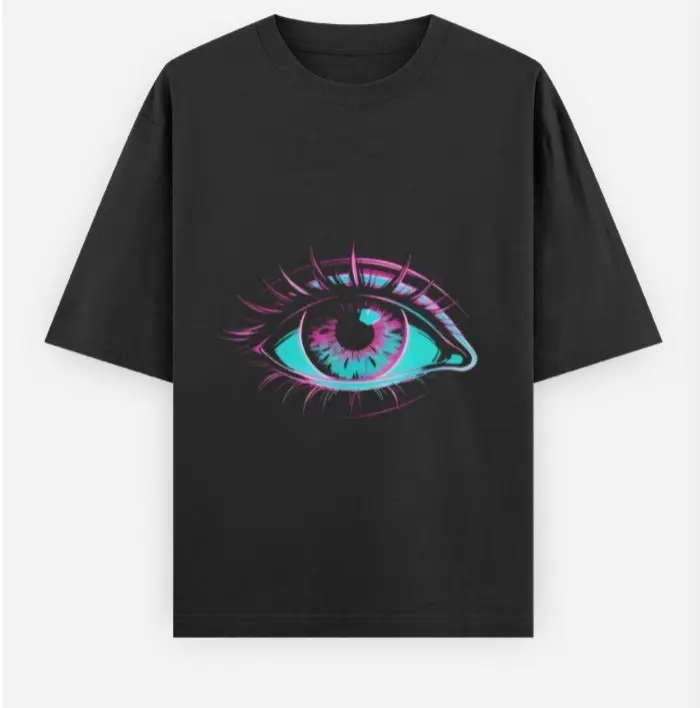 NEON GAZE OVERSIZED T-SHIRT  (XS, None)