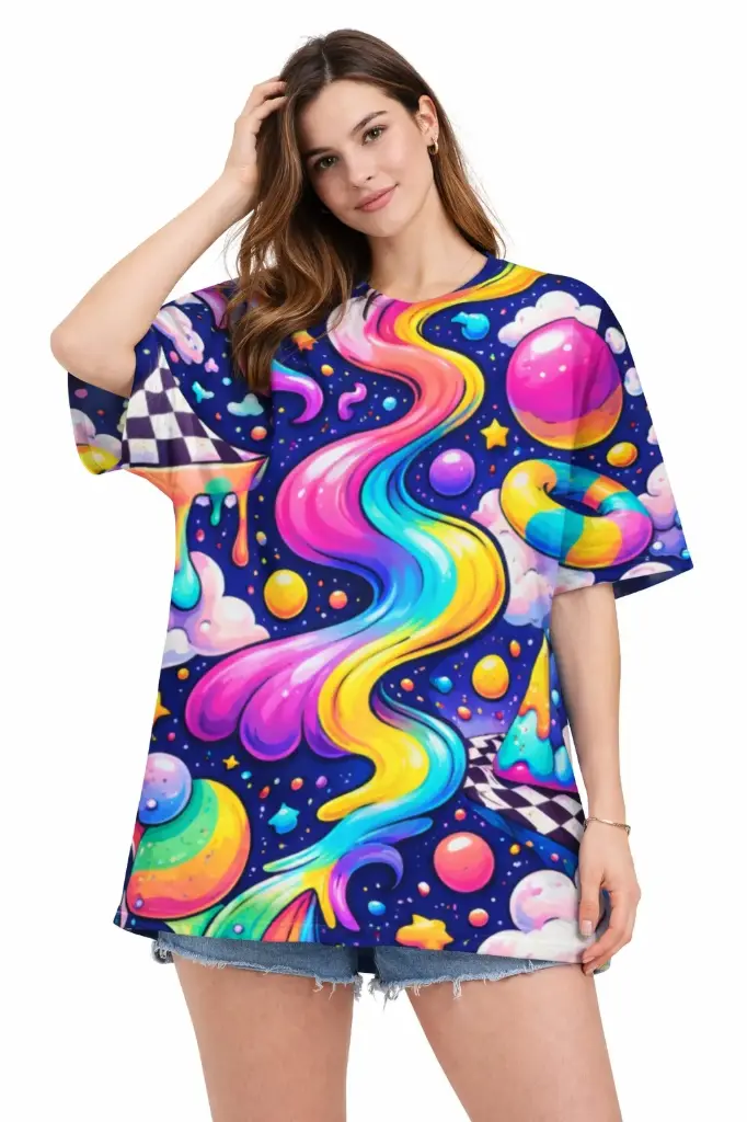 GALAXY SWIRL DREAM OVERSIZED T-SHIRT  (XS, None)