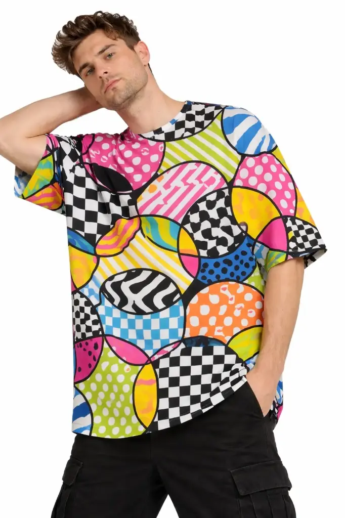 POP PATCH FUSION OVERSIZED T-SHIRT  (XS, None)