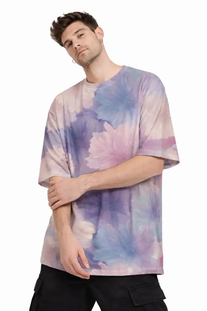 PASTEL BLOOM MIST OVERSIZED T-SHIRT  (XS, None)