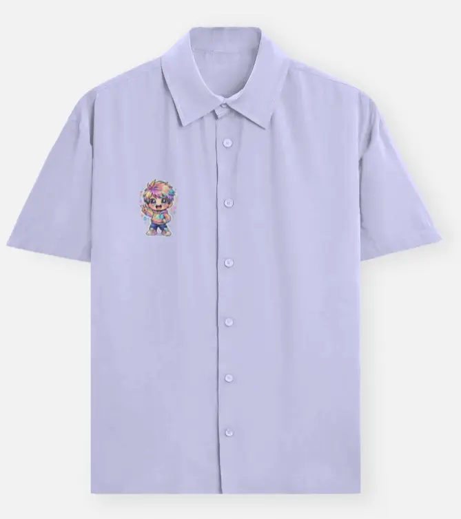 CUTE ANIME CHIBI GRAPHIC POCKET SHIRT