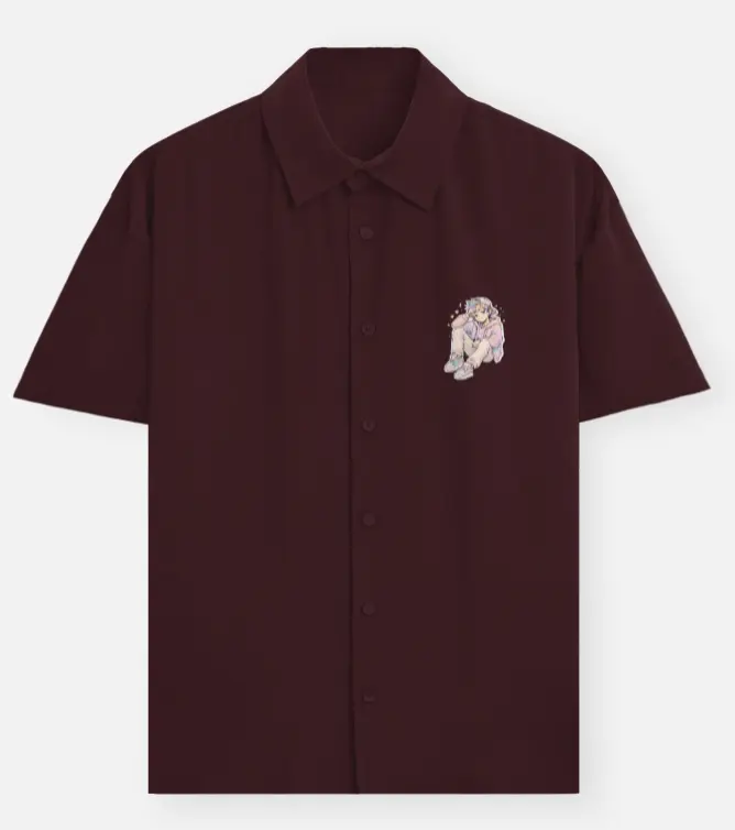 SOFT MOOD ANIME GRAPHIC POCKET SHIRT (XS, None)