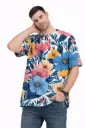 BOLD FLORAL GARDEN PRINT OVERSIZED T-SHIRT 