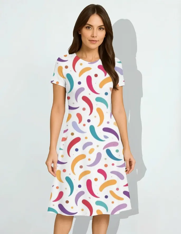 PLAYFUL CONFETTI A-LINE DRESS  (XS, None)