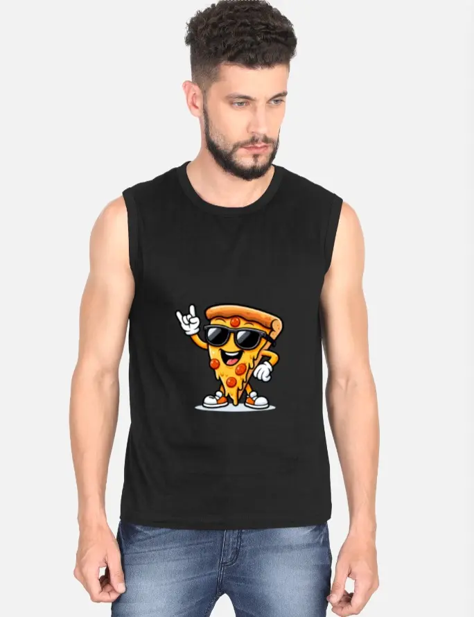 COOL PIZZA VIBES SLEEVELESS TEE (XS, None)