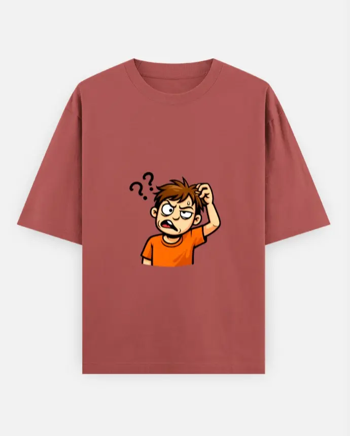 CONFUSED MOOD CARTOON T-SHIRT 