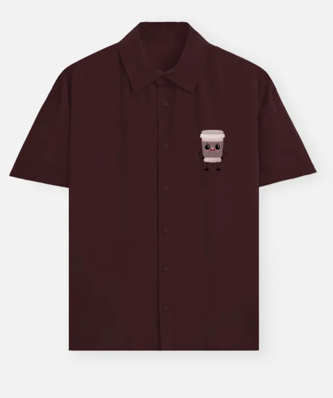  CUTE COFFEE CUP CARTOON SHIRT  (XS, None)