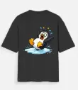 FUNNY SLIPPING PENGUIN CARTOON T-SHIRT 