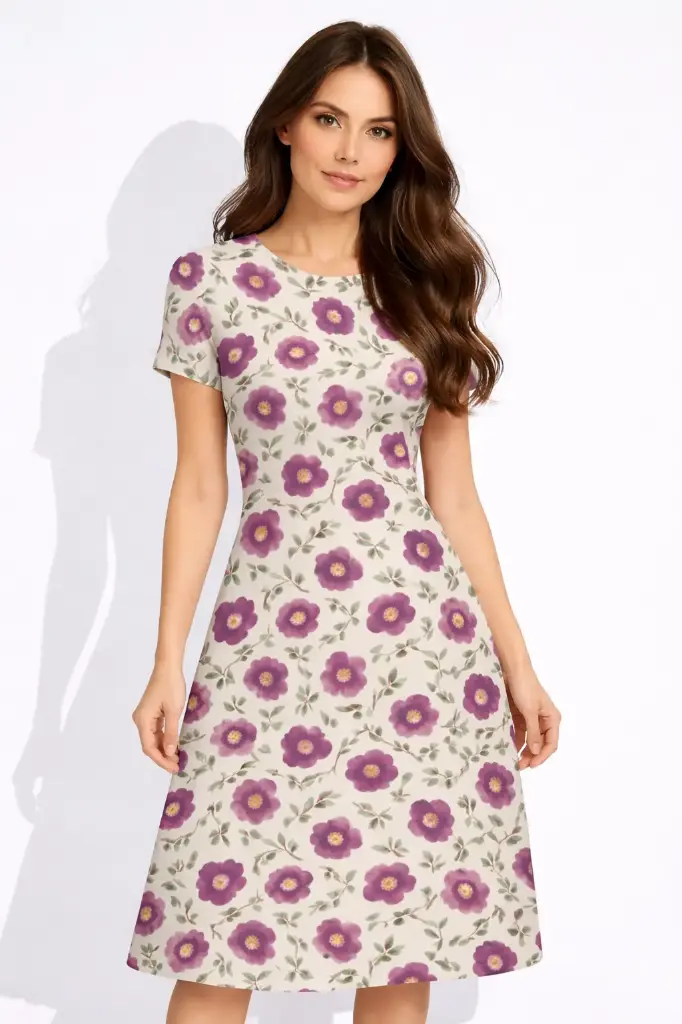 VINTAGE ROSE GARDEN A-LINE DRESS (XS, None)