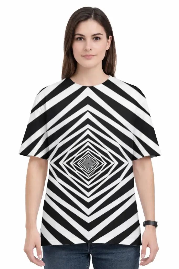 OPTICAL ILLUSION TUNNEL OVERSIZED T-SHIRT