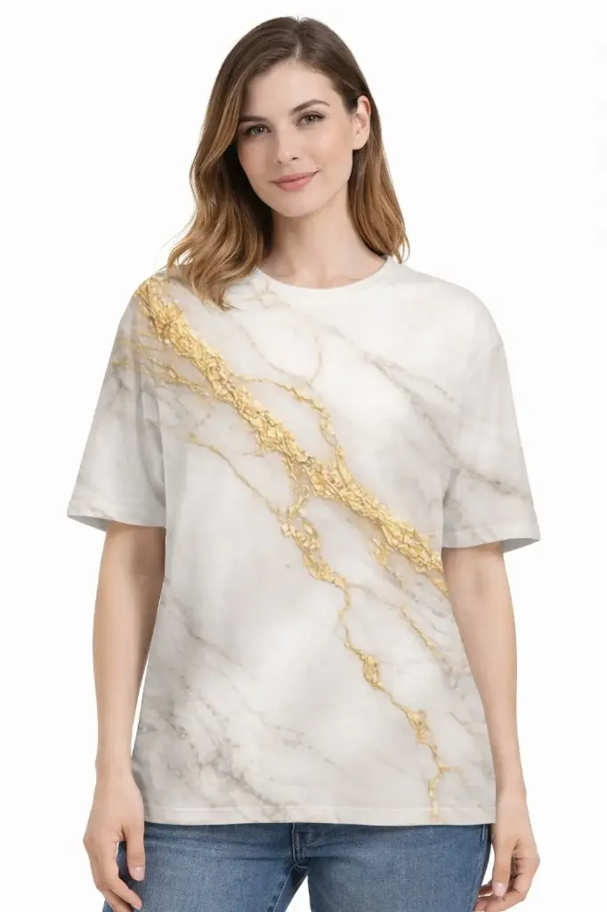 LUXURY MARBLE VEIN OVERSIZED T-SHIRT 