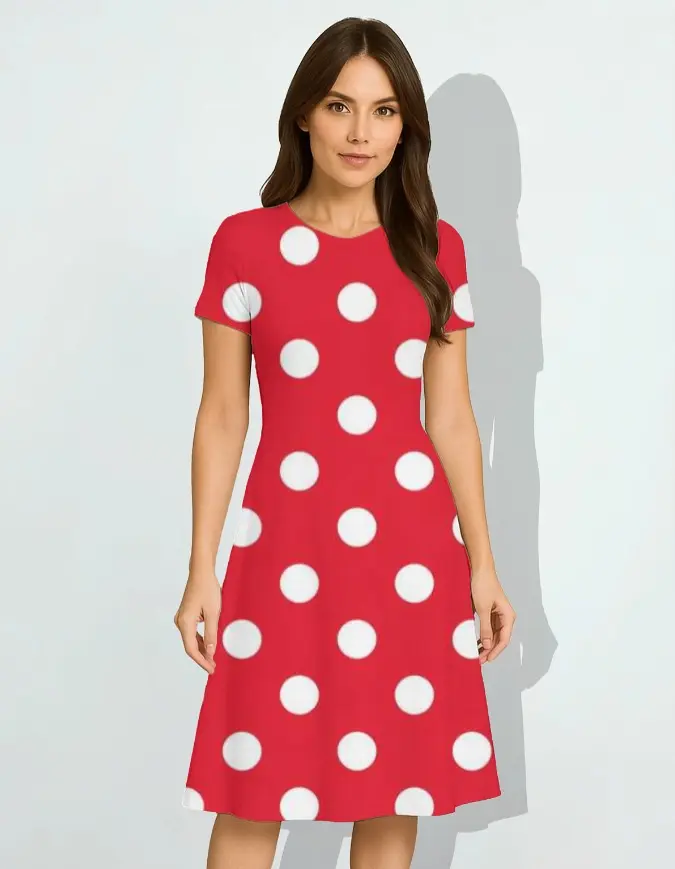 CLASSIC POLKA DOT A-LINE DRESS  (XS, None)