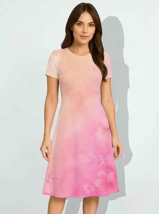 BLUSH GRADIENT A-LINE DRESS (XS, None)