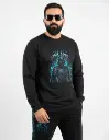 Regular Neon Glitch Cyber Sentinel Long Sleeve T-Shirt