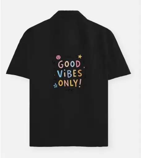 GOOD VIBES ONLY GRAPHIC OVERSIZED SHIRT