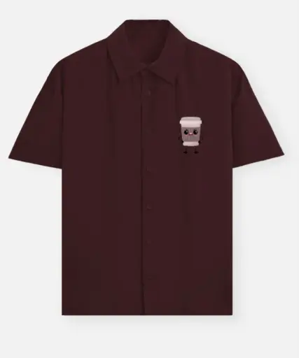  CUTE COFFEE CUP CARTOON SHIRT 
