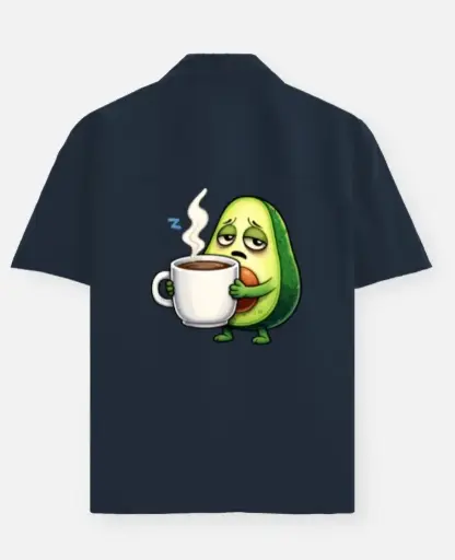 SLEEPY AVOCADO COFFEE CARTOON SHIRT 
