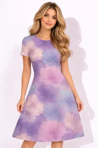 PASTEL BLOOM A-LINE DRESS