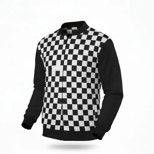"CHECKMATE RACER" BOMBER JACKET