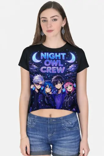 THE "MIDNIGHT GALAXY" ANIME CROP TEE: NIGHT OWL CREW EDITION