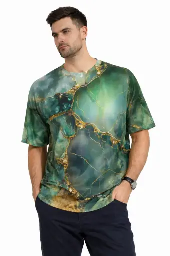 EMERALD VEIN FLUX OVERSIZED T-SHIRT 